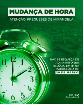 Mudan&ccedil;a para o hor&aacute;rio de ver&atilde;o acontece a 29 de mar&ccedil;o