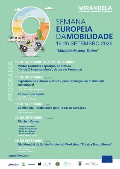Semana Europeia da Mobilidade 2026 em Mirandela: &ldquo;Mobilidade para Todos&rdquo;