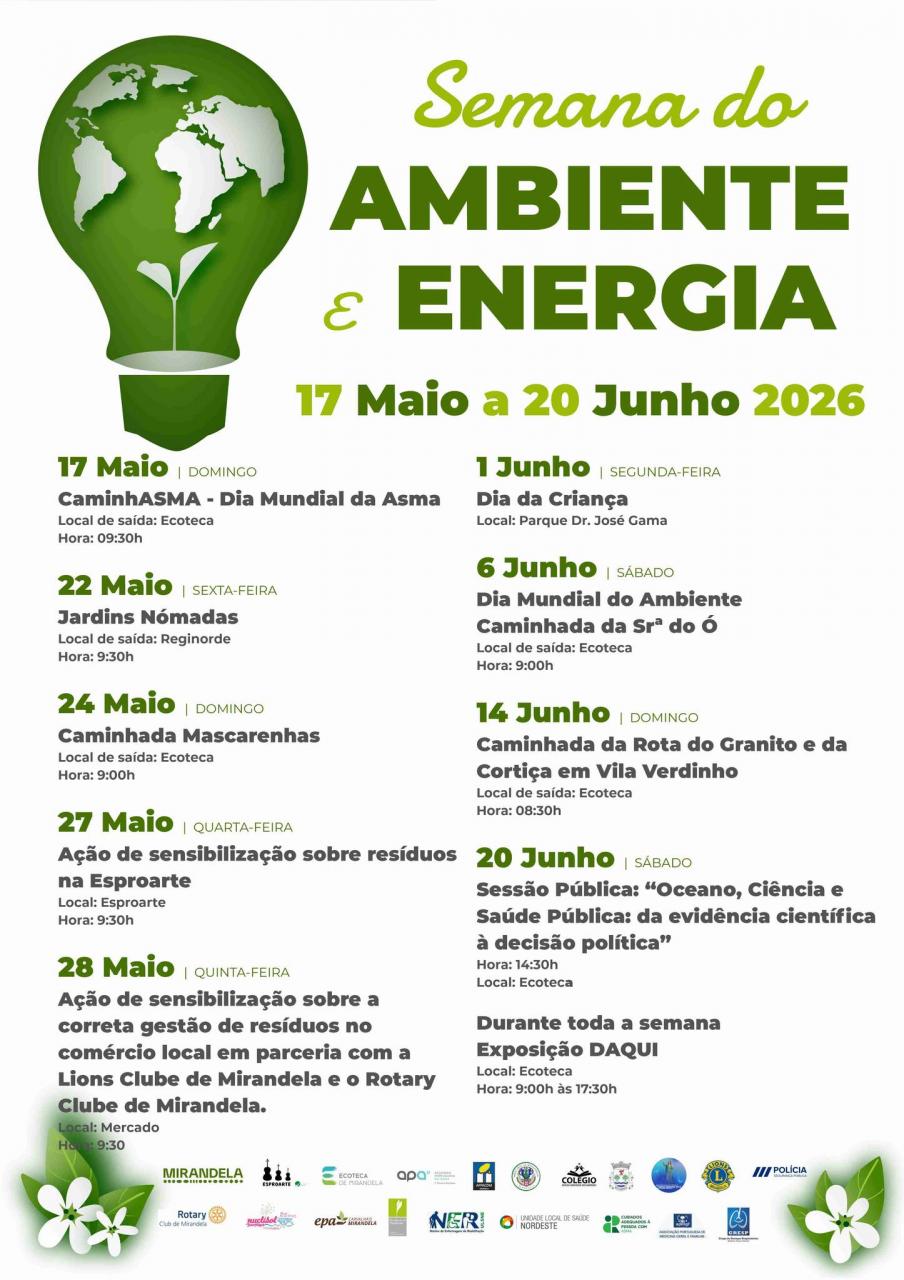 Mirandela promove Semana do Ambiente e Energia entre 17 de Maio at&eacute; 20 de Junho