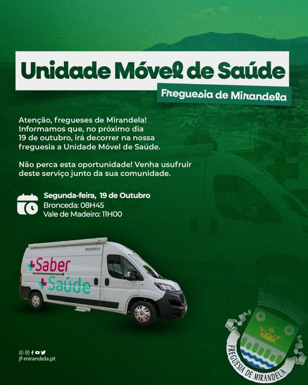 19 de outubro | Unidade M&oacute;vel de Sa&uacute;de +Saber +Sa&uacute;de