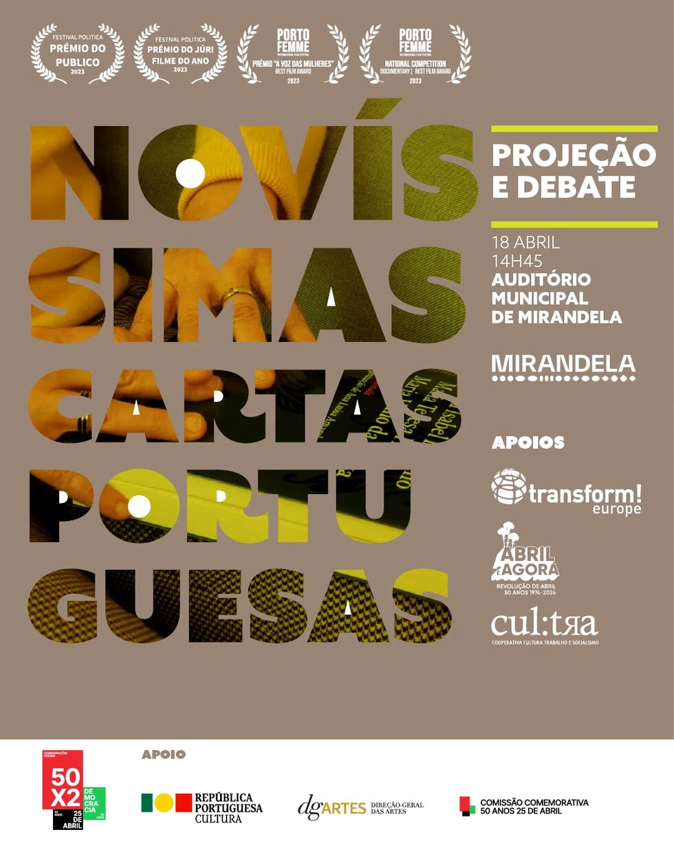 Novíssimas Cartas Portuguesas, de Irina Pampim – Documentário e Debate