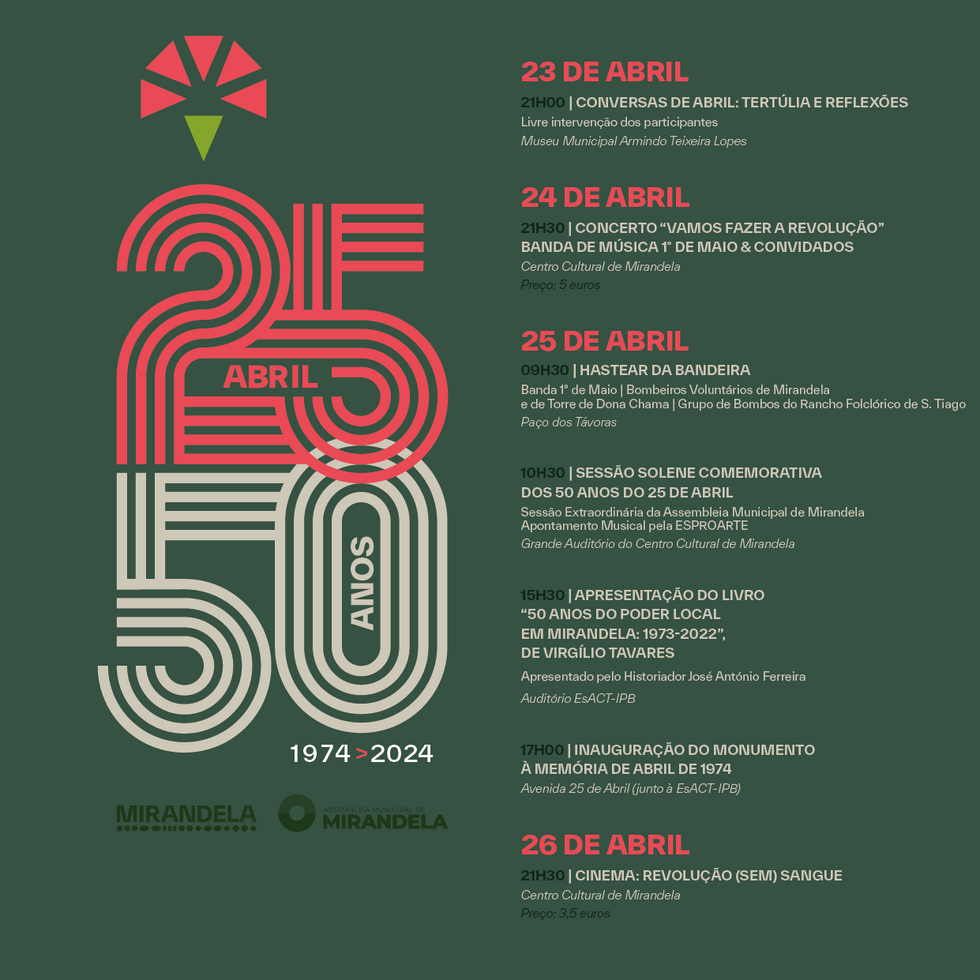 Programa- Celebração dos 50 Anos do 25 de Abril 