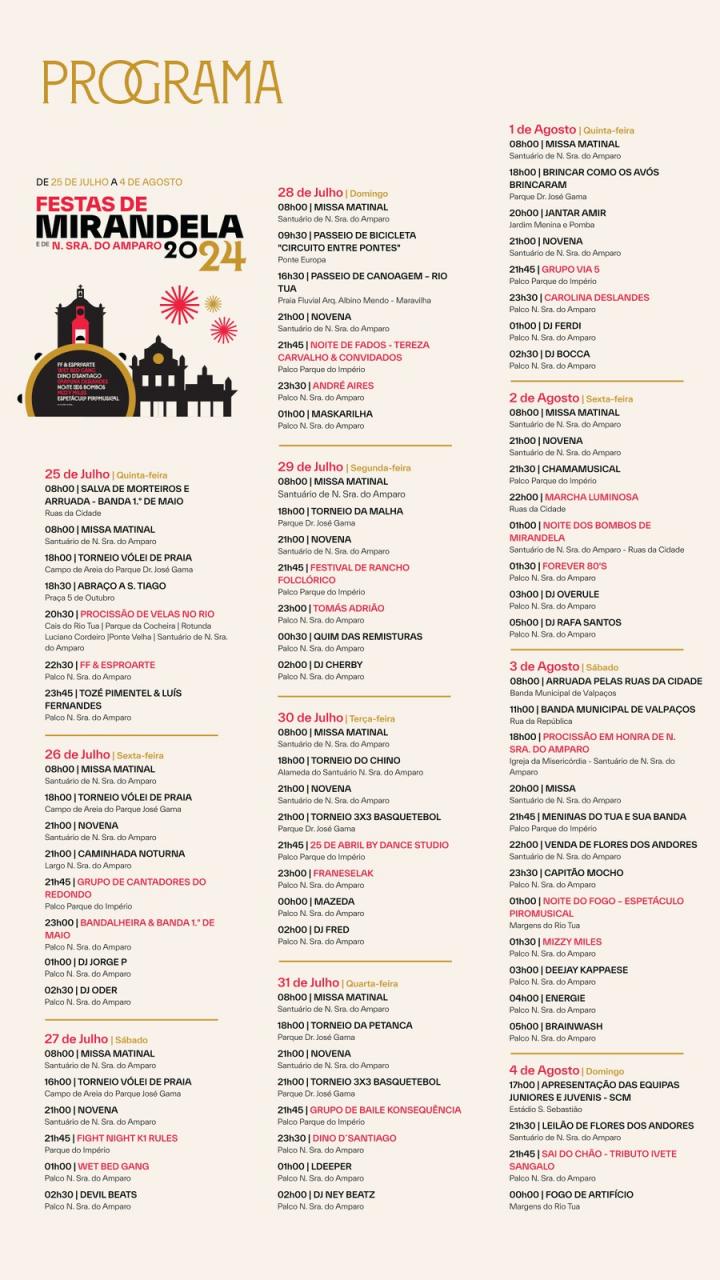 Festas da Cidade de Mirandela e de N. Sra. do Amparo 2024