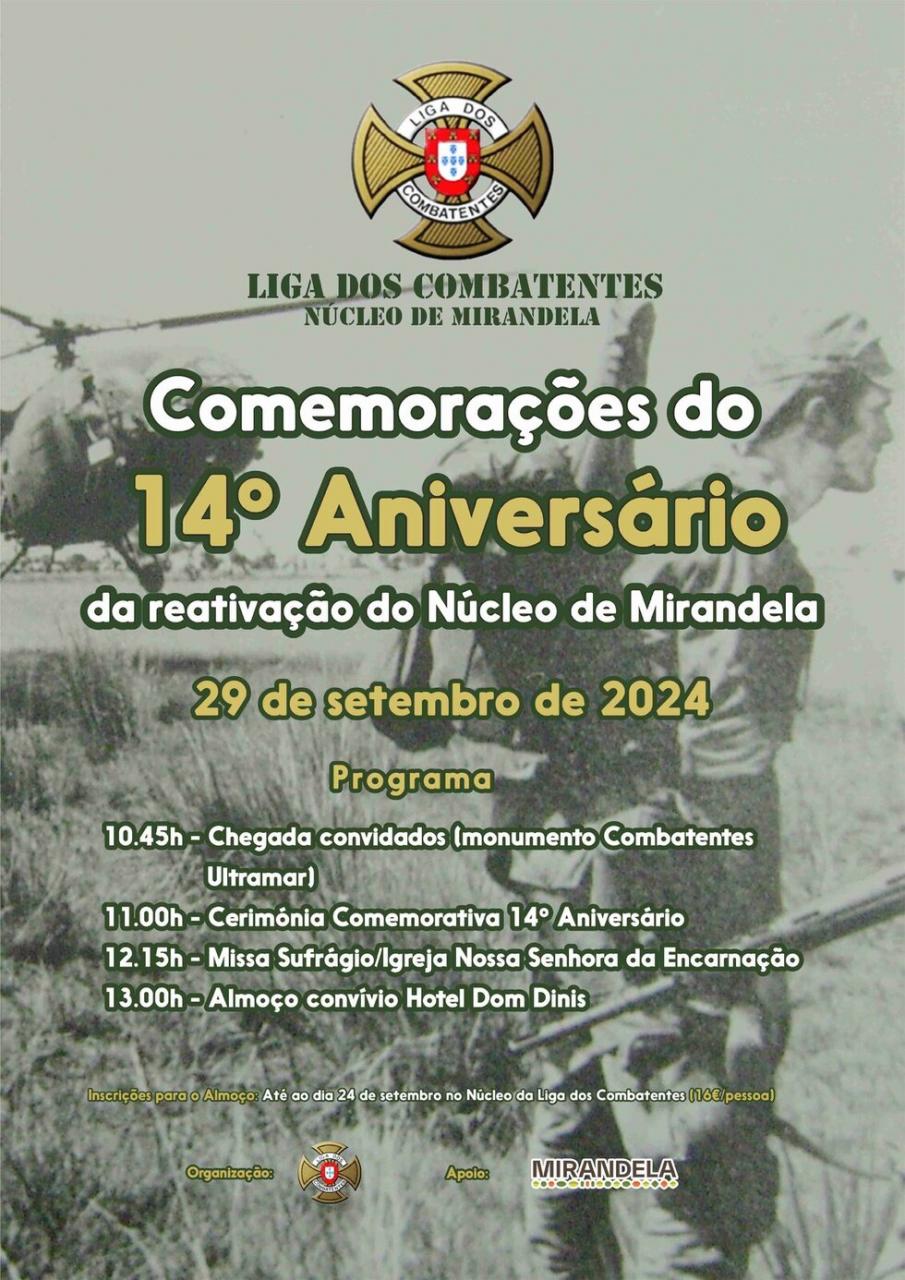 COMEMORAÇÕES DO 14° ANIVERSARIO do Núcleo dos Combatentes de Mirandela