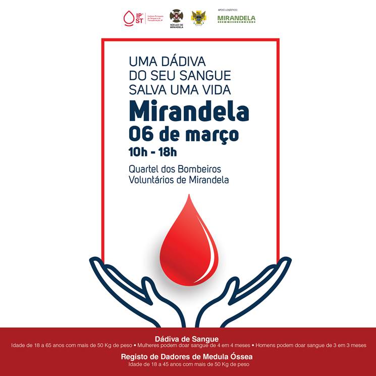 Dádiva de Sangue - 6 de março de 2025 - O seu gesto pode manter a sua vida e de muitos outros!