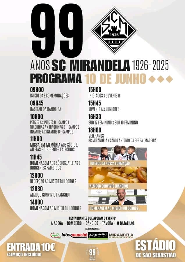 Comemorações 99 anos de Sport Clube de Mirandela 1926-2025