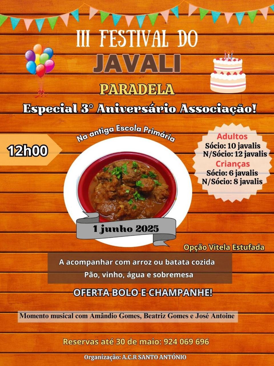 III Festival do Javali de Paradela | Aniversário da A.C.R. de Santo António