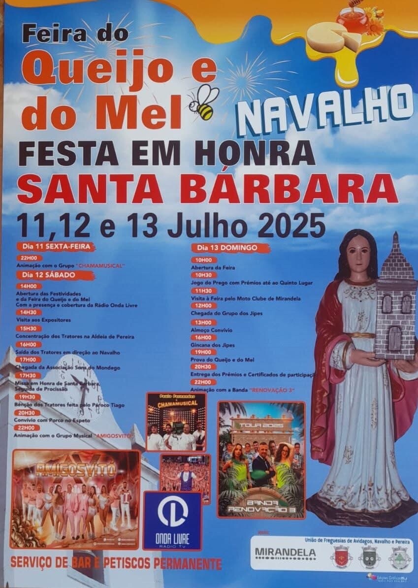 Feira do Queijo e do Mel e Festas em Honra de Sta, Bárbara 2025 | Navalho