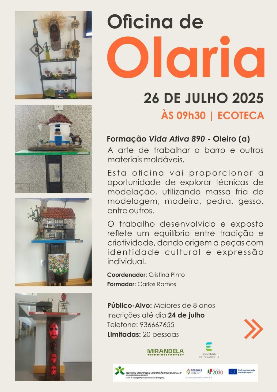 Oficina de Olaria - Formação Vida Ativa 890 - Oleiro(a) | Ecoteca