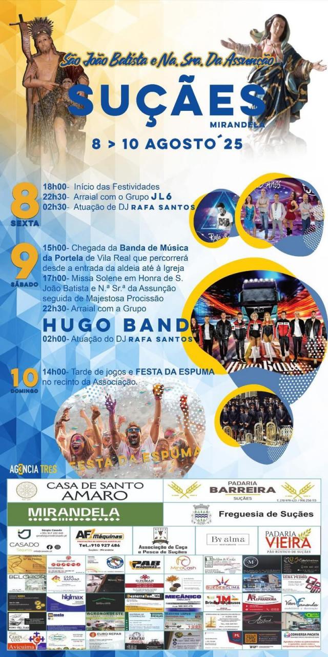 Festa em Honra de São João Batista e N. Sra. da Assunção | Suçães