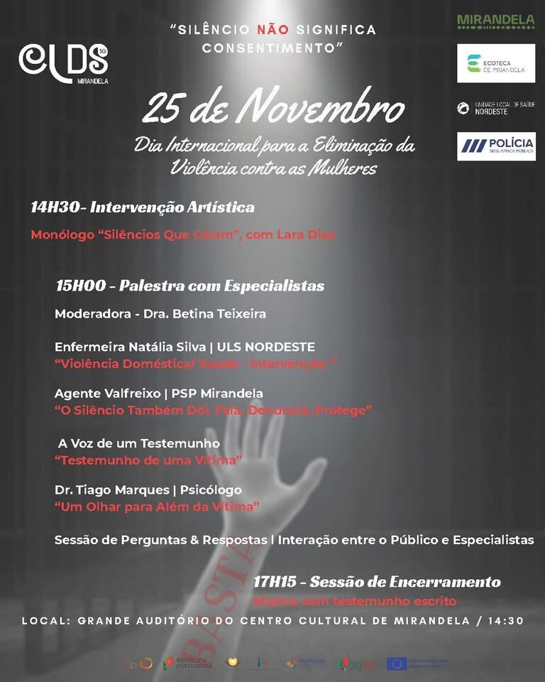 “Silêncio NÃO significa consentimento” – Dia Internacional para a Eliminação da Violência contra as Mulheres | CLDS 5G